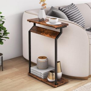 Slim sofa side table for compact spaces